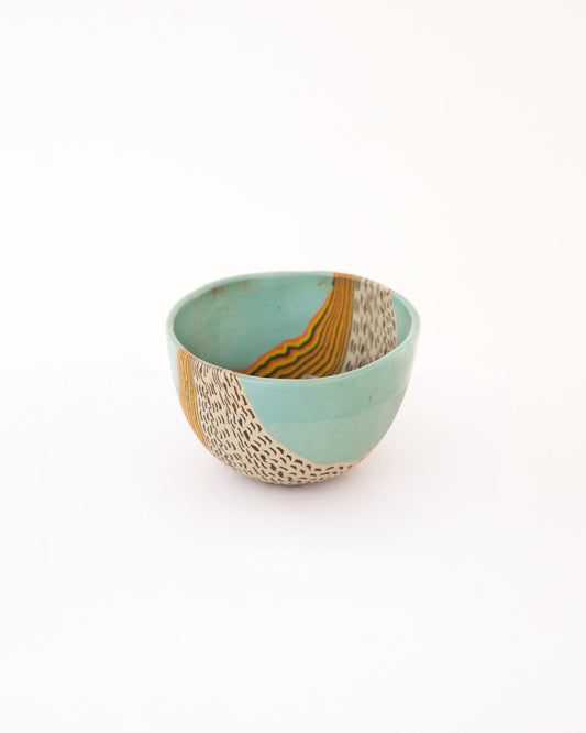 Dune Speckled Nerikomi Ceramic Bowl - Sea Green - view 3 of 5