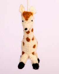 Spotted Wool-Felt Giraffe Figurine - view 3 of 3