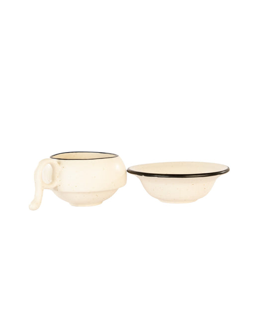 Stackable Ceramic Chai Cup & Saucer Set - view 4 of 6
