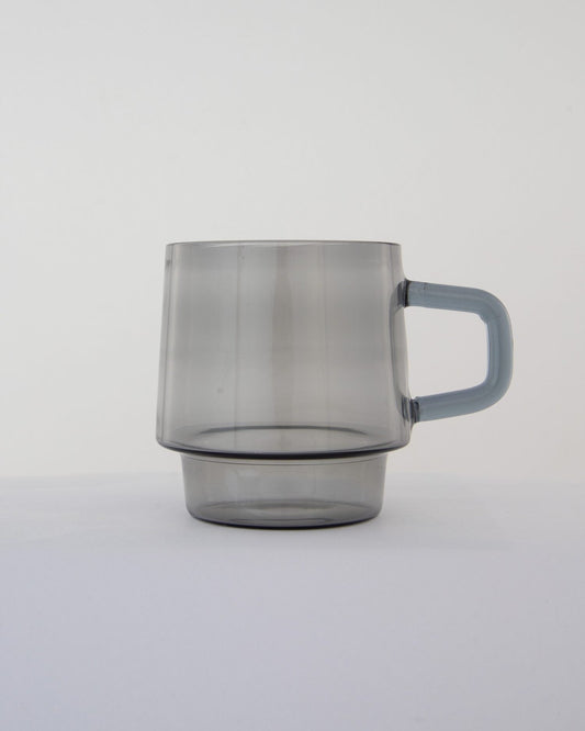 Stackable Straight-Sided Glass Mug - Smoke Grey - view 2 of 5