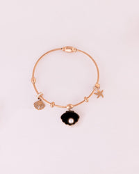 Star & Evil Eye Charm Anti-Tarnish Bracelet - Black - view 2 of 3