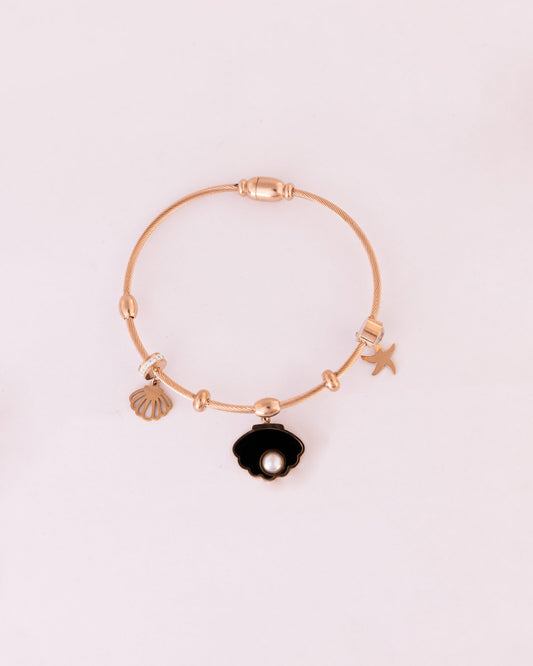 Star & Evil Eye Charm Anti-Tarnish Bracelet - Black by Modus & Mood