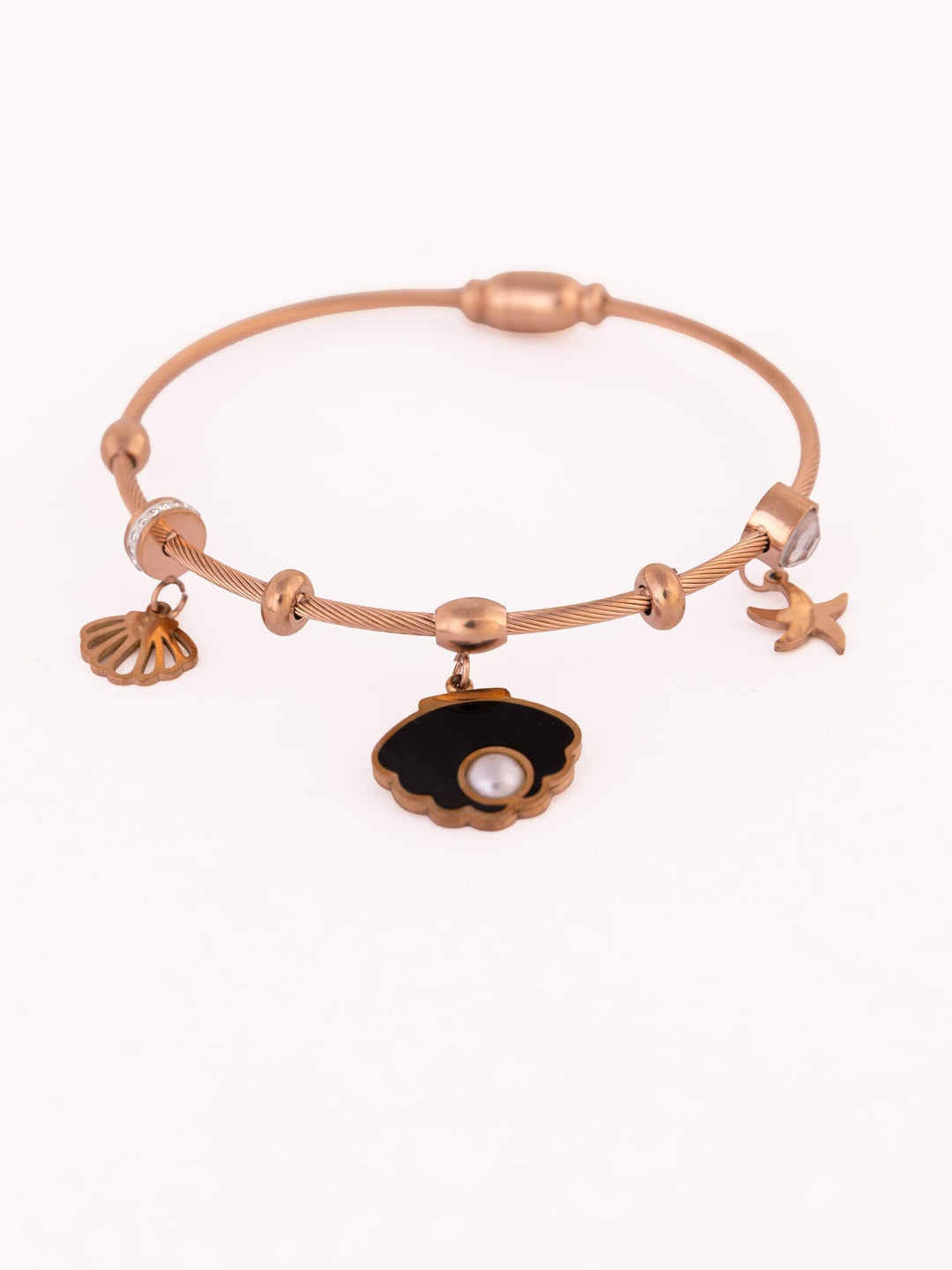 Star & Evil Eye Charm Anti-Tarnish Bracelet - Black - view 2 of 3