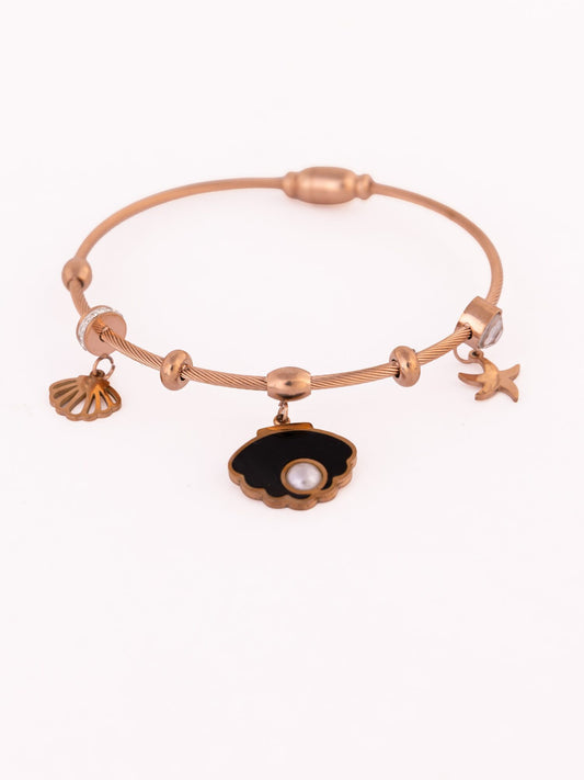 Star & Evil Eye Charm Anti-Tarnish Bracelet - Black - view 2 of 3