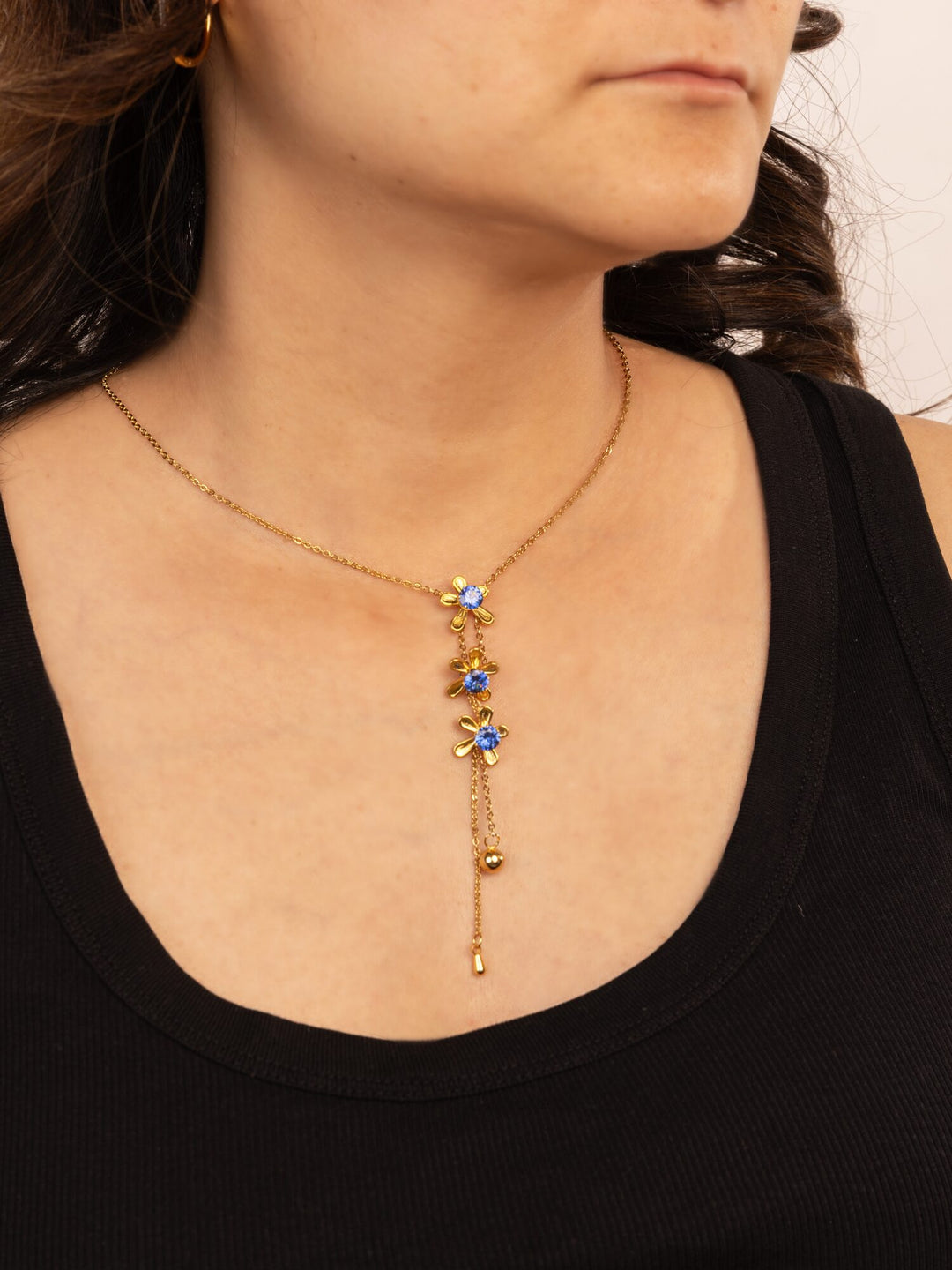 Star Lariat Anti-Tarnish Necklace - Blue - view 3 of 4
