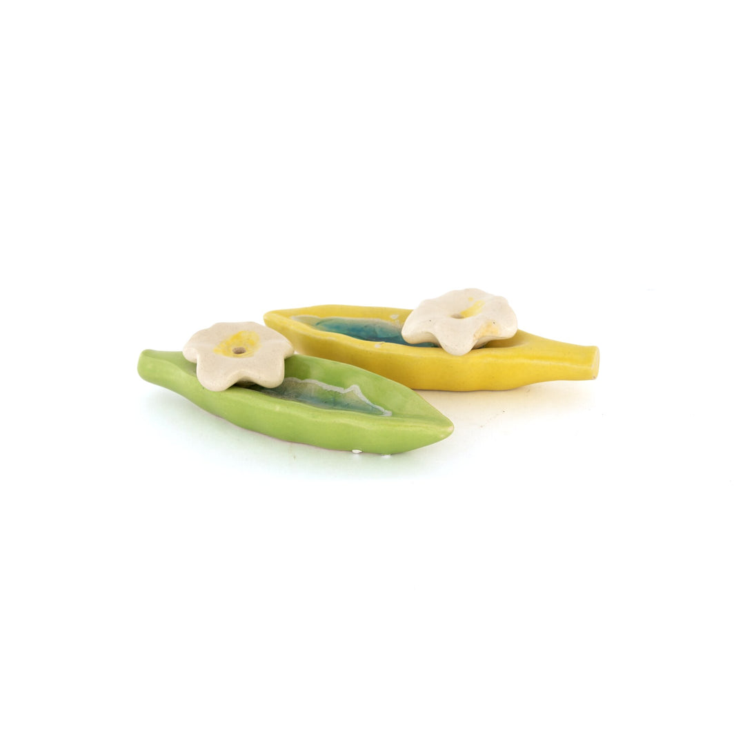 Leaf Ceramic Incense Holder - Yellow by Modus & Mood