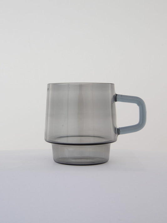 Stackable Straight-Sided Glass Mug - Smoke Grey by Modus & Mood