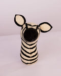 Striped Wool-Felt Zebra Figurine
