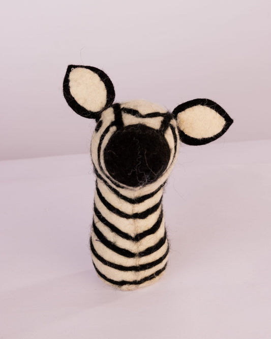Striped Wool-Felt Zebra Figurine by Modus & Mood