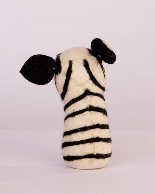 Striped Wool-Felt Zebra Figurine - view 2 of 3