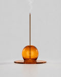 Sun Orb Amber Glass - Incense Stick Stand