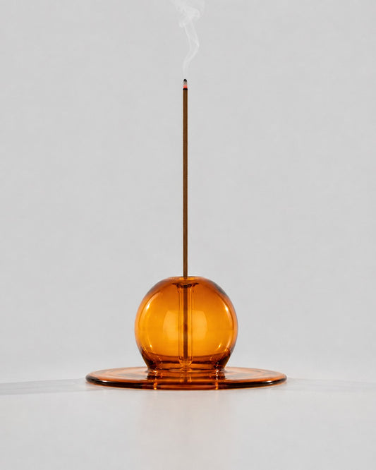 Sun Orb Amber Glass - Incense Stick Stand by Modus & Mood