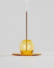 Sun Orb Yellow Glass - Incense Stick Stand