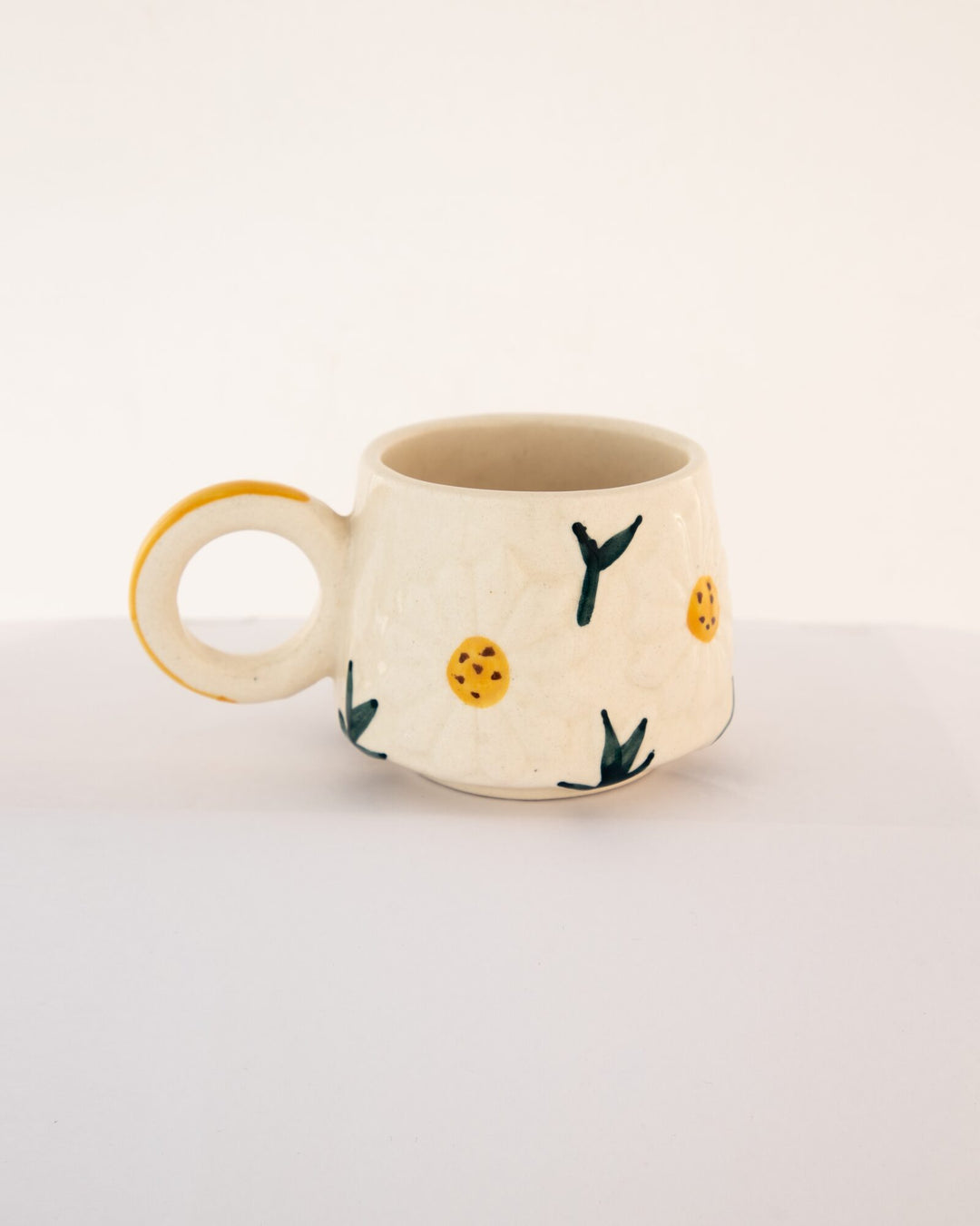 Sunflower Ring-Handle Hand-Painted Ceramic Mug - view 2 of 3