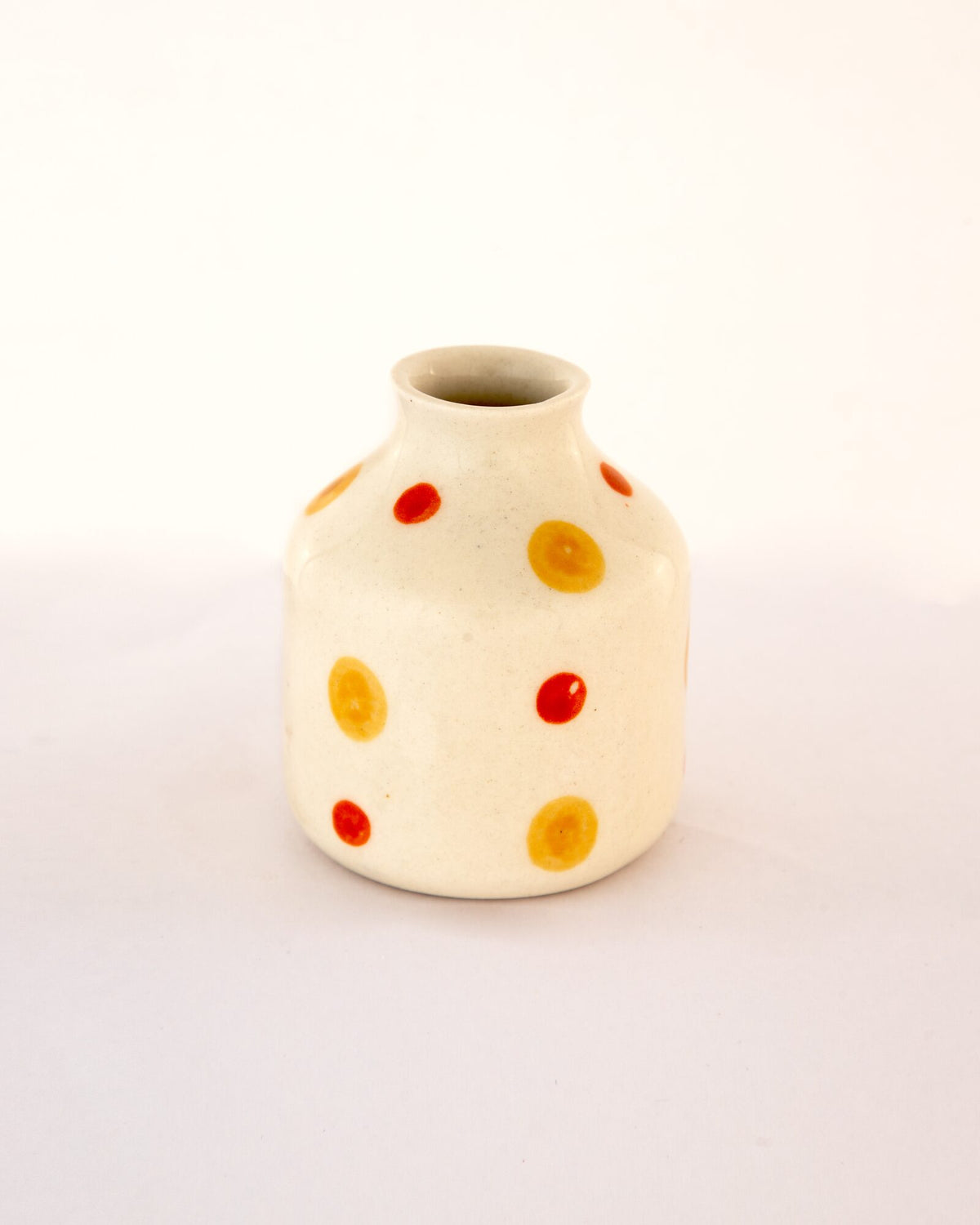 Sunspot Dotted Mini Ceramic Bud Vase - Round - view 2 of 3