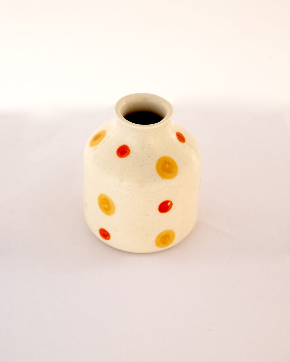 Sunspot Dotted Mini Ceramic Bud Vase - Round - view 3 of 3