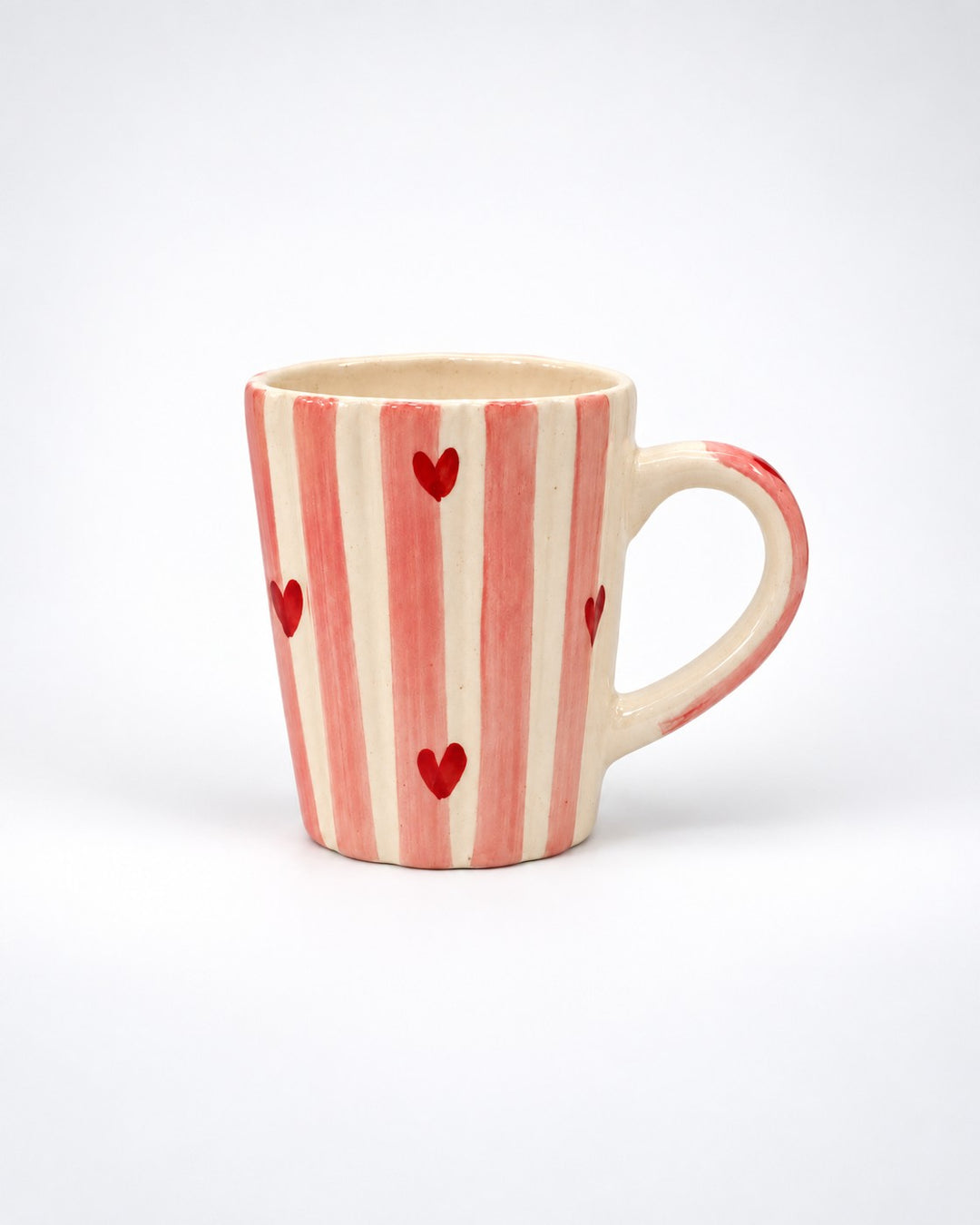 Sweetheart Pink Striped Ceramic Mug with Lid - view 3 of 4