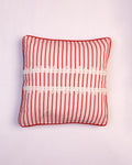 Ticking Stripe Cotton Cushion Cover - Red