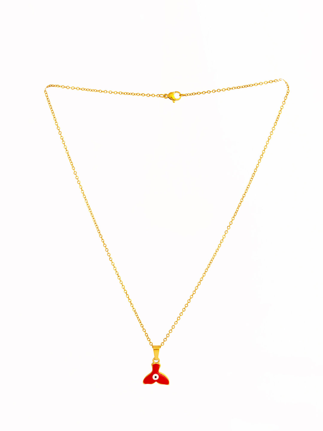 Enamel Fin Pendant Anti-Tarnish Necklace - Red - view 5 of 7