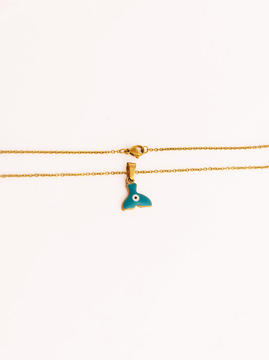 Enamel Fin Pendant Anti-Tarnish Necklace - Teal by Modus & Mood