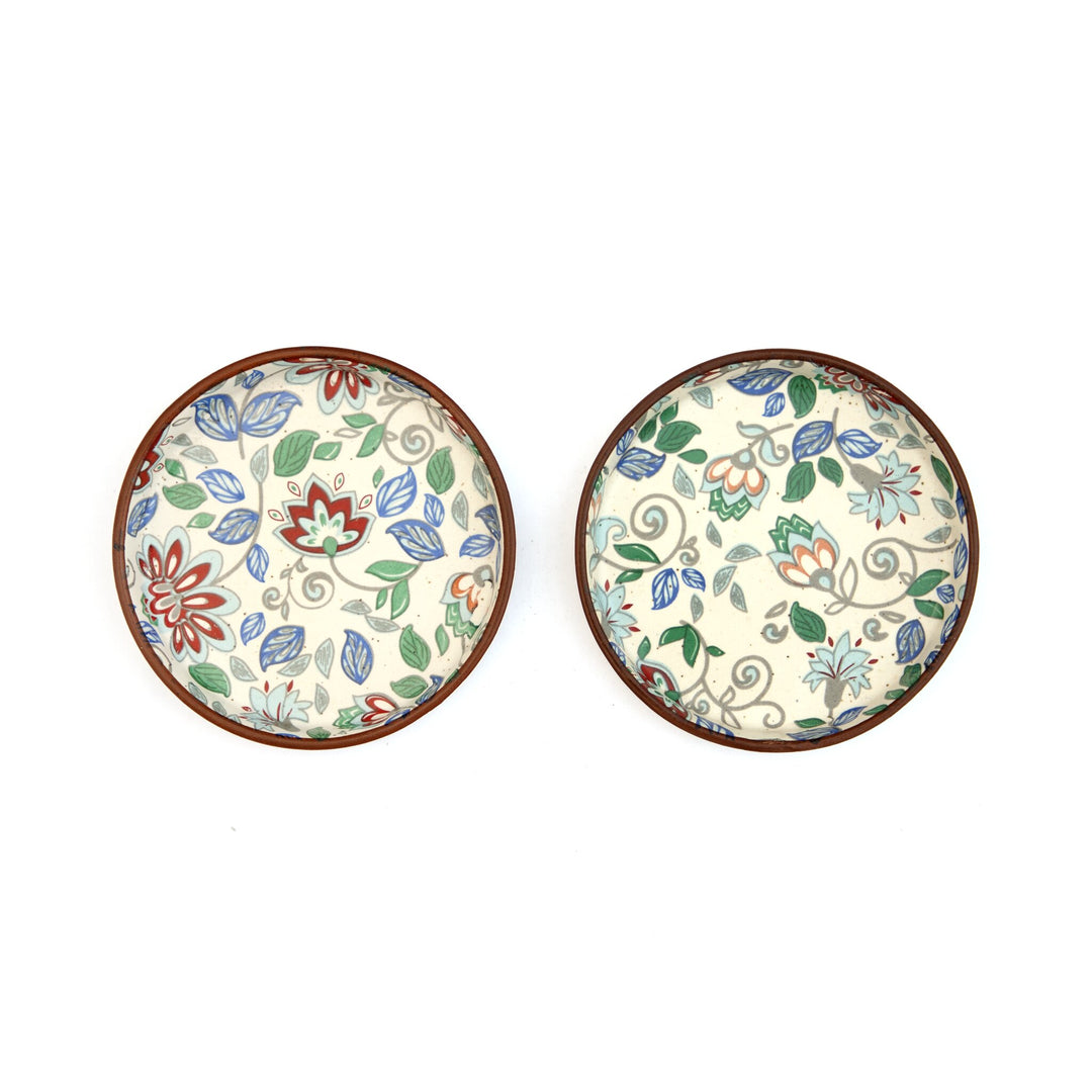 Floral Ceramic Coaster Pair - Blue Meadow by Modus & Mood