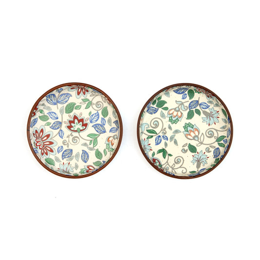 Floral Ceramic Coaster Pair - Blue Meadow by Modus & Mood