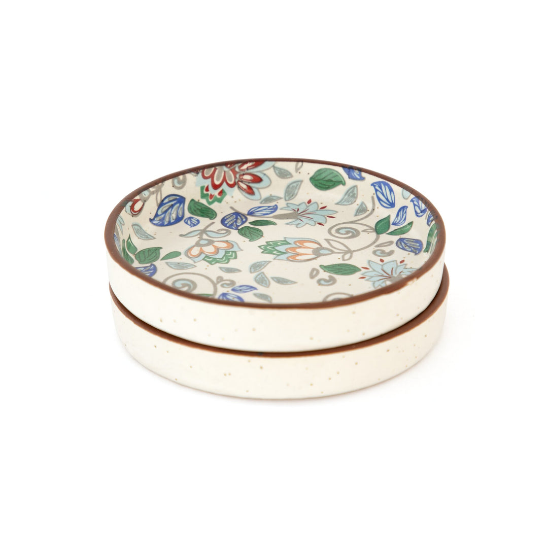 Floral Ceramic Coaster Pair - Blue Meadow - view 4 of 4