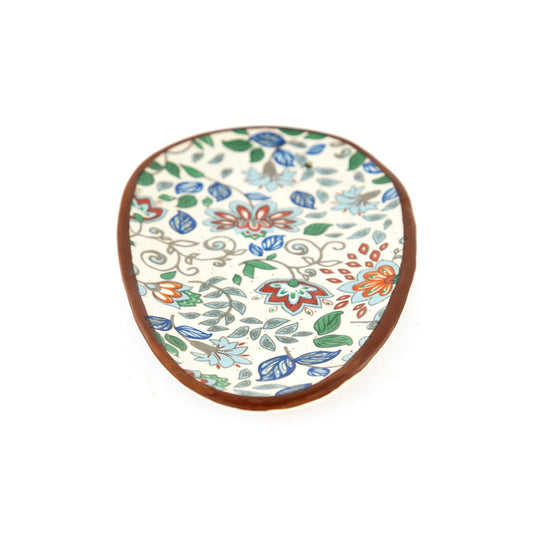 Floral Oval Snacks Plate - Blue Meadow - view 2 of 2