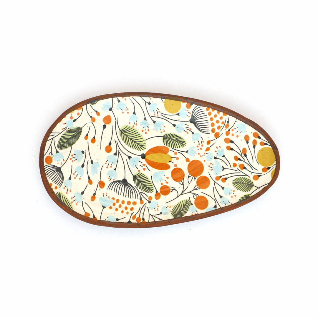 Floral Oval Snacks Plate - Marigold by Modus & Mood