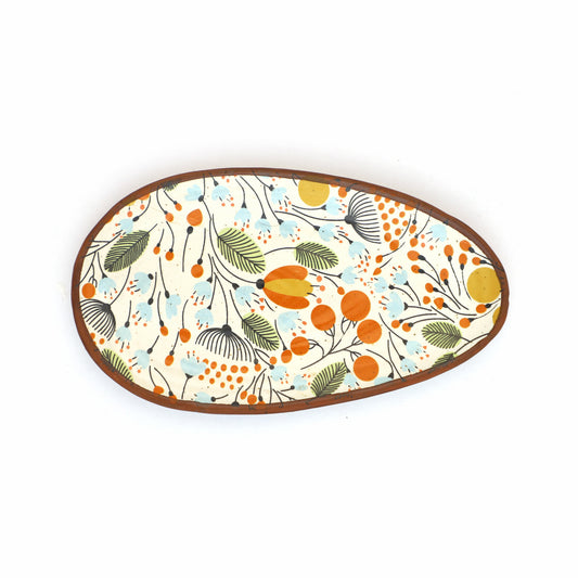 Floral Oval Snacks Plate - Marigold by Modus & Mood