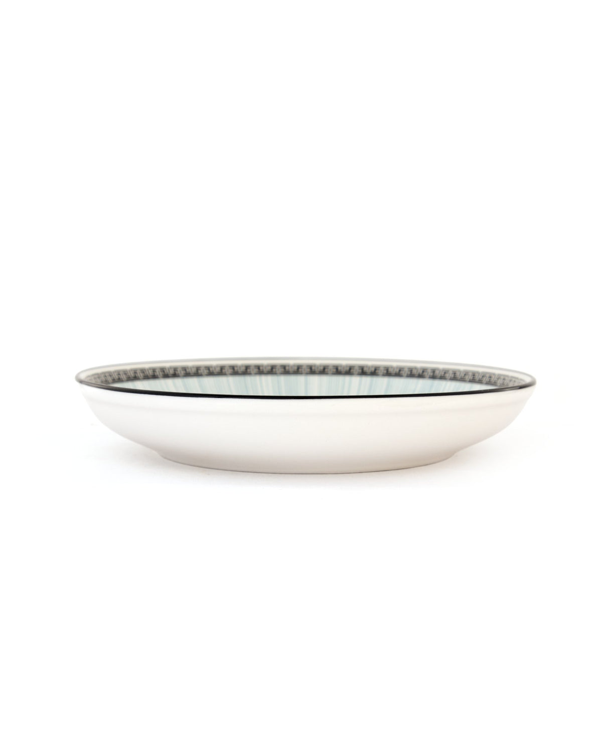 Trellis Pattern Indigo Rim Ceramic Dinner Plate - Cream - view 2 of 3