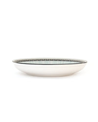 Trellis Pattern Indigo Rim Ceramic Dinner Plate - Cream - view 2 of 3