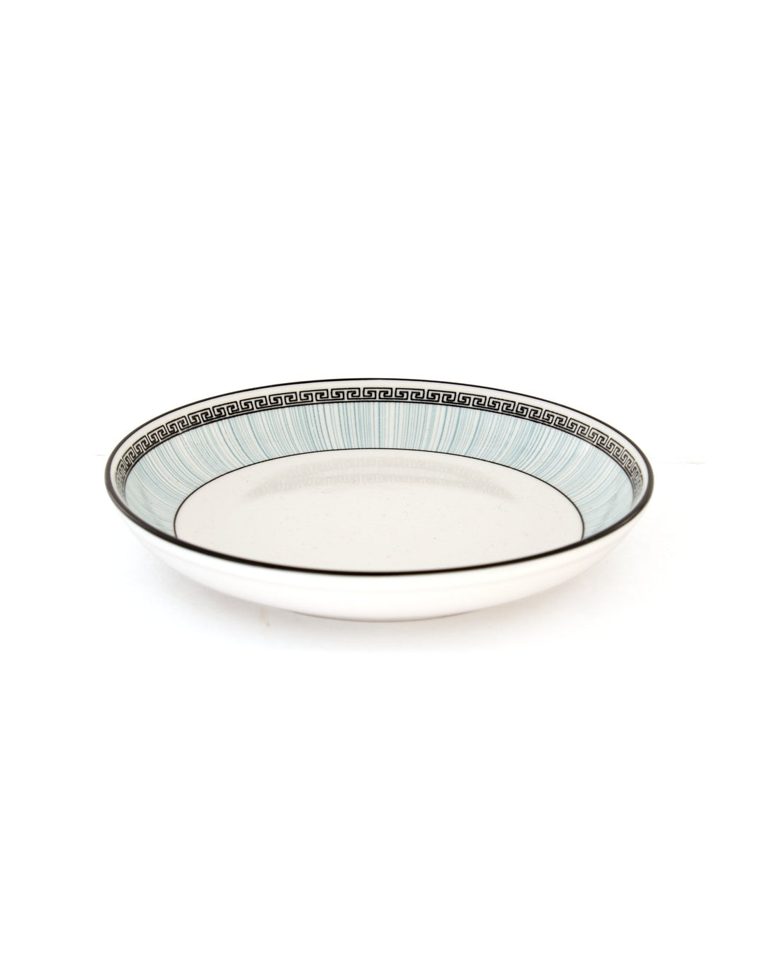 Trellis Pattern Indigo Rim Ceramic Dinner Plate - Cream - view 3 of 3