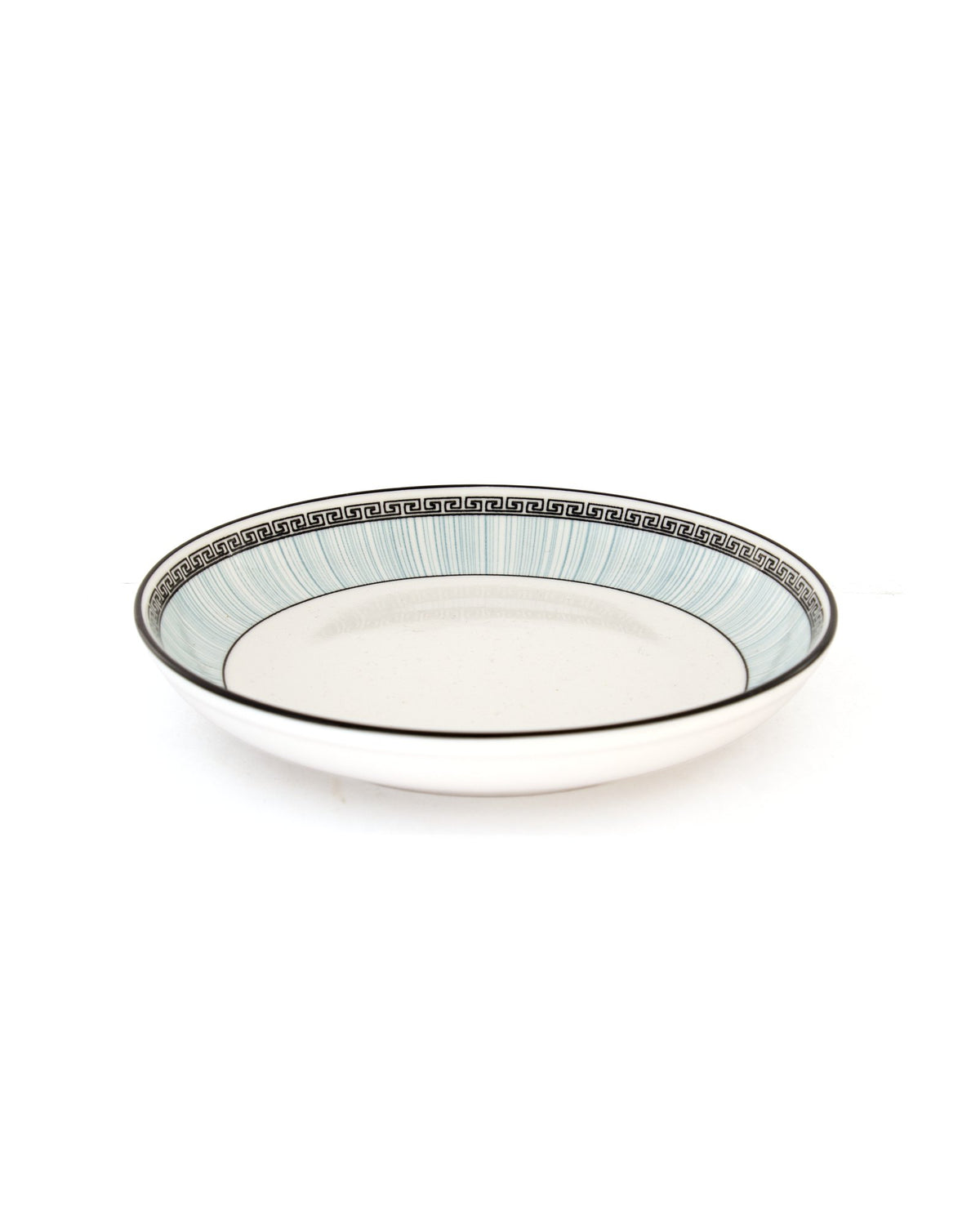 Trellis Pattern Indigo Rim Ceramic Dinner Plate - Cream - view 3 of 3