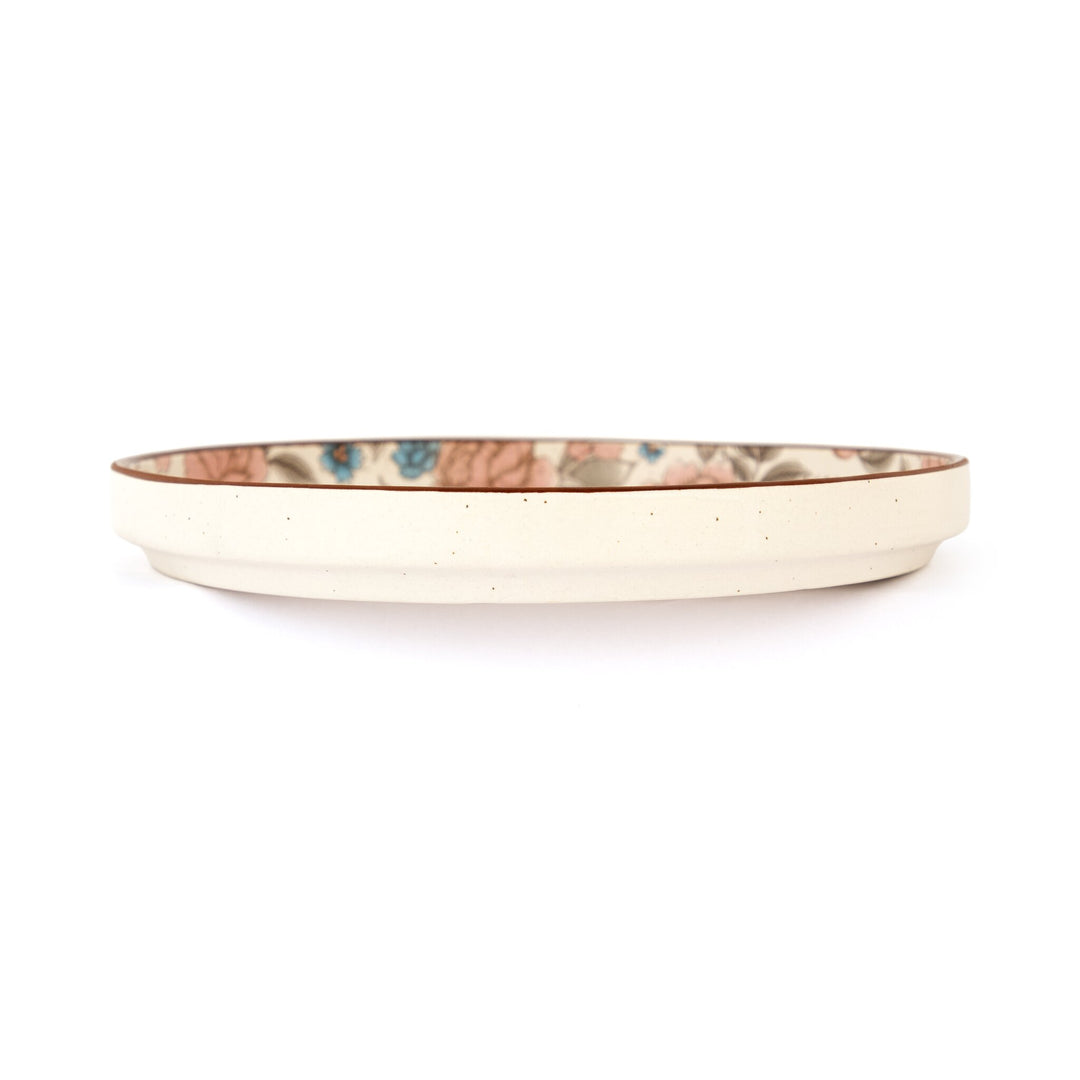 Floral Pattern Ceramic Dinner Plate - Rose - view 2 of 3