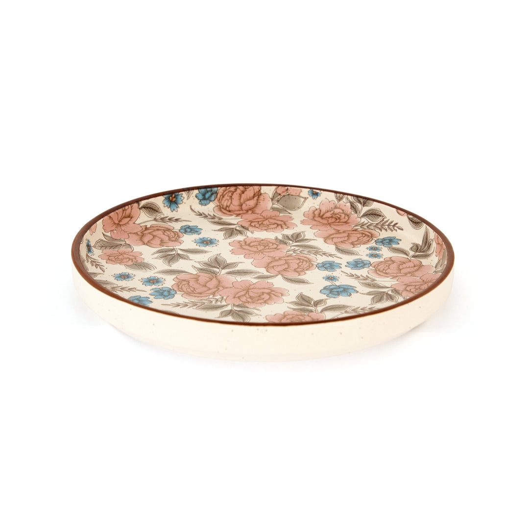 Floral Pattern Ceramic Dinner Plate - Rose - view 3 of 3