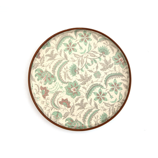 Floral Pattern Ceramic Dinner Plate - Sage Green by Modus & Mood