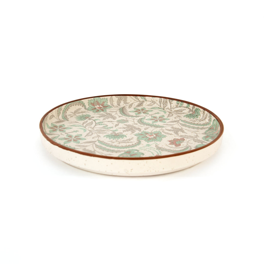 Floral Pattern Ceramic Dinner Plate - Sage Green - view 3 of 3