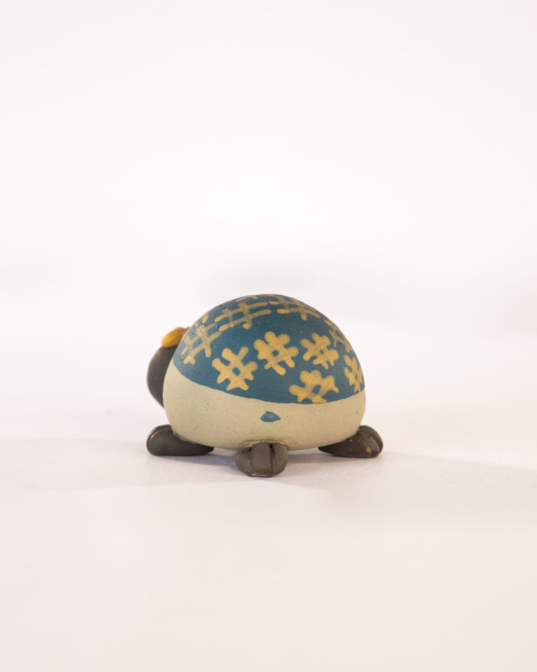 Kachhua Turtle Nerikomi Ceramic Figurine - Blue Octothorpe - view 3 of 4