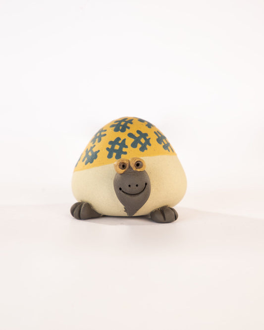Kachhua Turtle Nerikomi Ceramic Figurine - Ochre Octothorpe by Modus & Mood