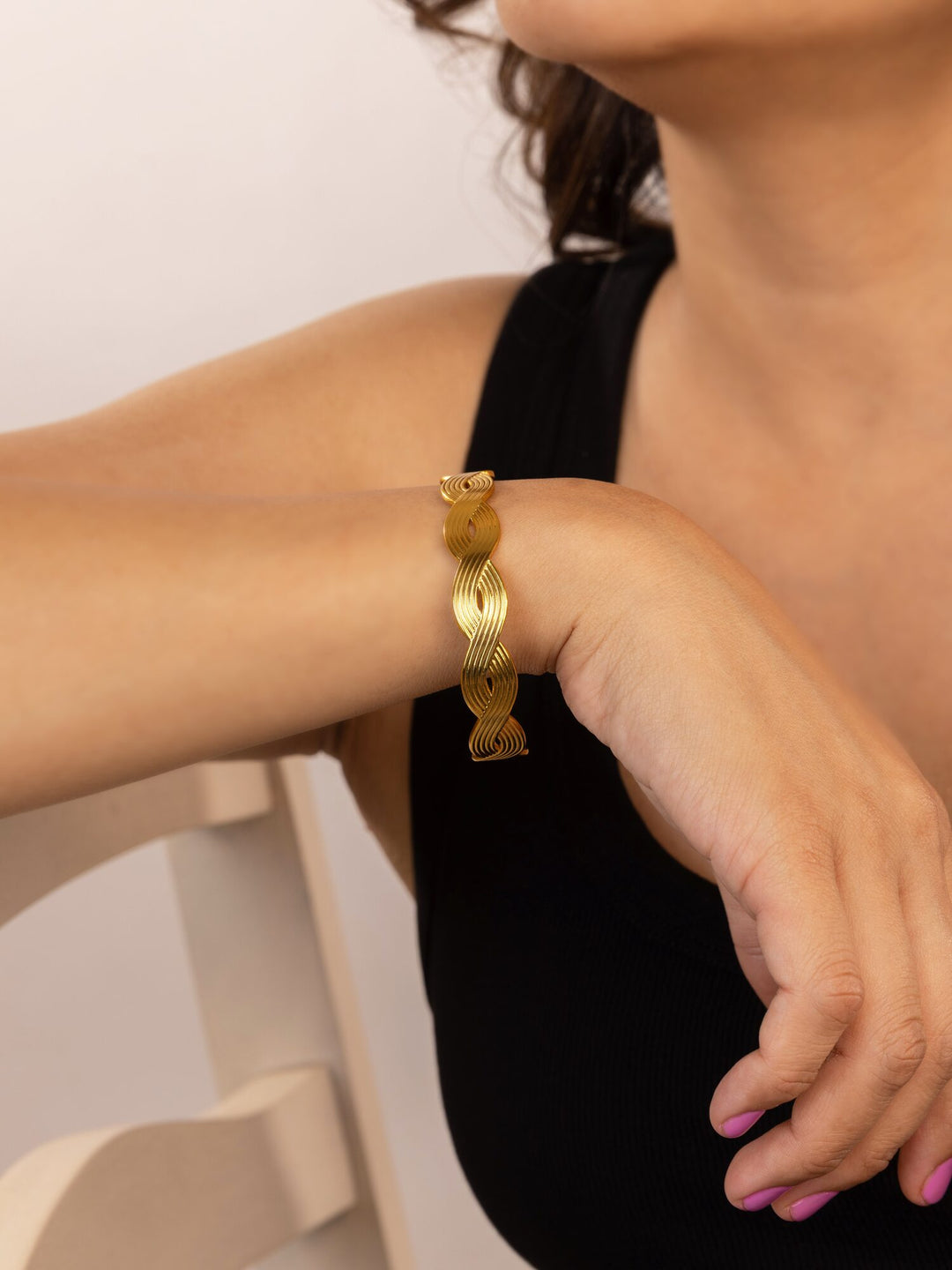 Twisted Rope Anti-Tarnish Cuff Bracelet - view 5 of 5