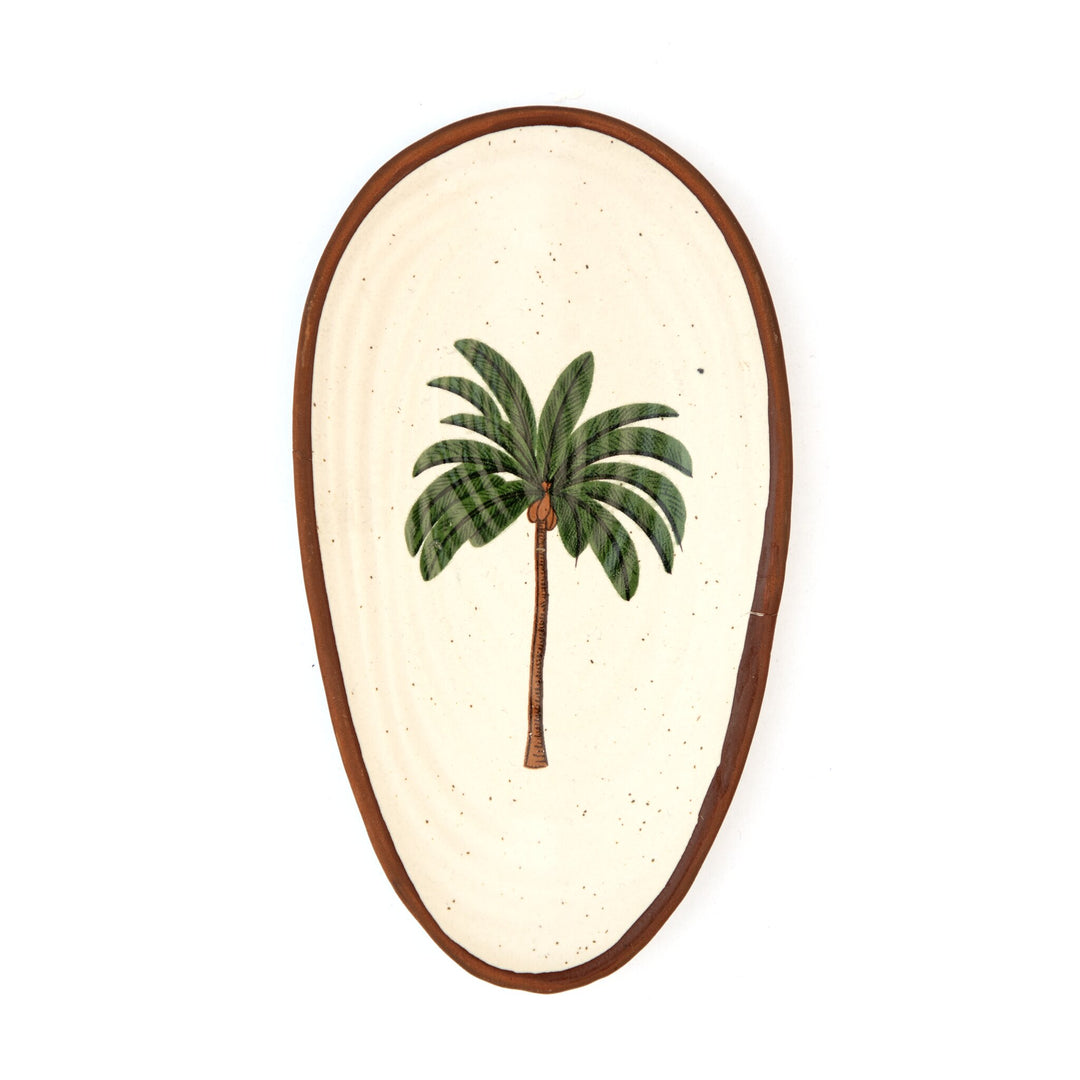 Palm Print Oval Snacks Plate by Modus & Mood