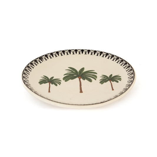 Palm Print Ceramic Plate - Green - view 2 of 2