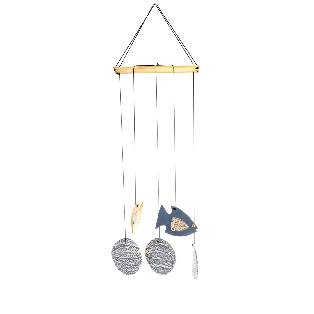 Seashell Nerikomi Ceramic Wind Chime - Waves - view 2 of 3