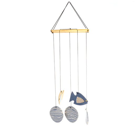 Seashell Nerikomi Ceramic Wind Chime - Waves - view 2 of 3
