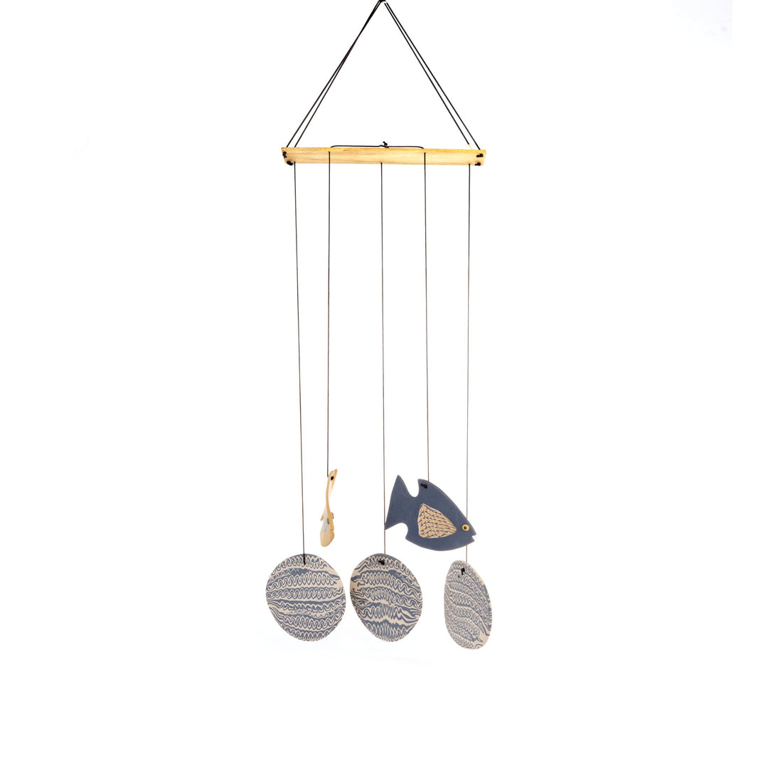 Seashell Nerikomi Ceramic Wind Chime - Waves - view 3 of 3
