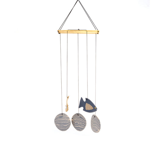 Seashell Nerikomi Ceramic Wind Chime - Waves - view 3 of 3