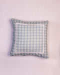 Windowpane Check Cotton Cushion Cover - Grey