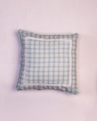 Windowpane Check Cotton Cushion Cover - Grey by Modus & Mood