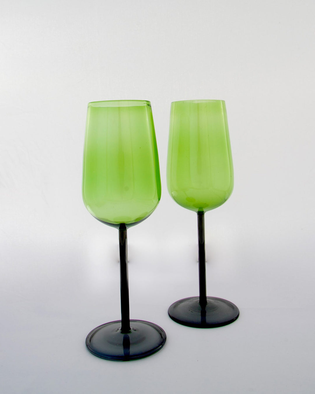 Black-Stem Wine Glass - Green - view 3 of 3